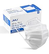 JMU Disposable Face Masks 50 Pack, 4-Ply ASTM Level 3 Medical Mask for Adults, White