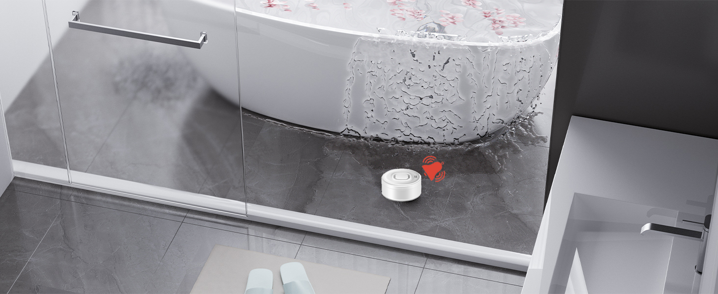 Smart Sink Overflow Monitoring Adjustable Pipe Leakage Drip Detection Warning for Basement Floor