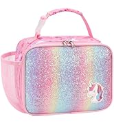 BrainyBees Kids Lunch Bag for Girls - Insulated Kids Lunch Box with Water Bottle Holder Toddler L...