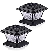 AEFRELEOHT Solar Post Cap Lights, Warm White & RGB Automatic Cycling & Fixed RGB Color, 9 Colors ...