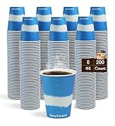 Sowinvent 8 oz Paper Coffee Cups, Disposable Drinking Cups for Hot or Cold Beverage, 8 ounce Blue...