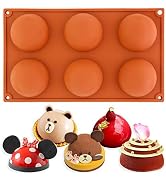 Funshowcase 6 Cavities Large Half Sphere Hemisphere Dome Chocolate Silicone Mold Tray