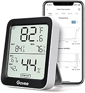 Govee Hygrometer Thermometer H5075, Bluetooth Indoor Room Temperature Monitor Greenhouse Thermome...