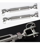 Alele Stainless Steel 1/2 x 6.5 Inch M12 Jaw and Jaw Turnbuckles for Tensioning Cable Rope Chain ...