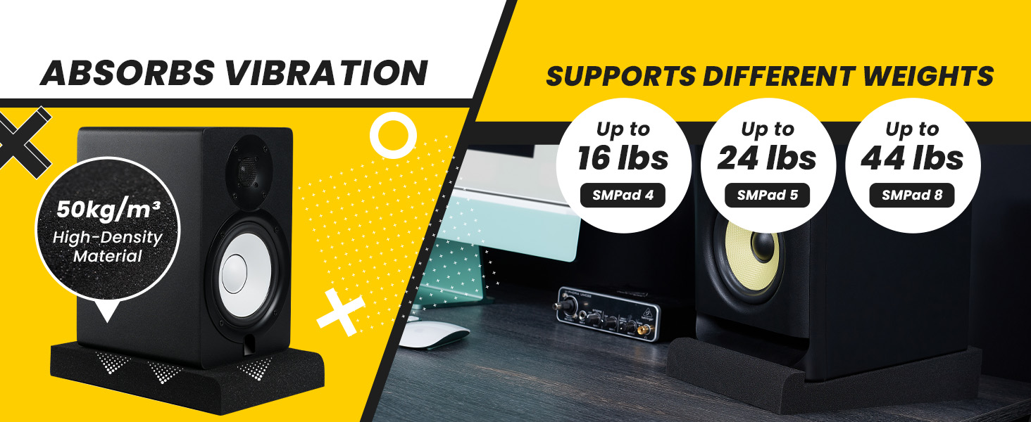 Studio Monitor Isolation Pads - Weight Capacity