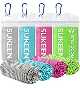 Sukeen 4pack Cooling Towel (40"x12"), Ice Towel,Soft Breathable Chilly Towel,Microfiber Towel for...