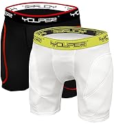 Youper Boys Youth Padded Sliding Shorts with Cup Pocket for Baseball, Football, Lacrosse