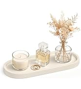LEWONO Bathroom Vanity Tray 10.3"x4.4" Stone-Effect Bathroom Counter Tray for Countertop Organize...