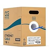 DG Network Solutions Cat6e Plenum (CMP), 1000ft, UTP 23AWG, Solid Bare Copper, 600MHz, ETL Certif...