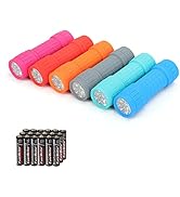 EverBrite 9-LED Flashlight 6-Pack Impact Handheld Torch Assorted Colors with Lanyard 3AAA Battery...