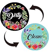 Flower Dirty Clean Dishwasher Magnet,Kitchen Reversible Dish Washer Sign, Refrigerator Magnet Fli...