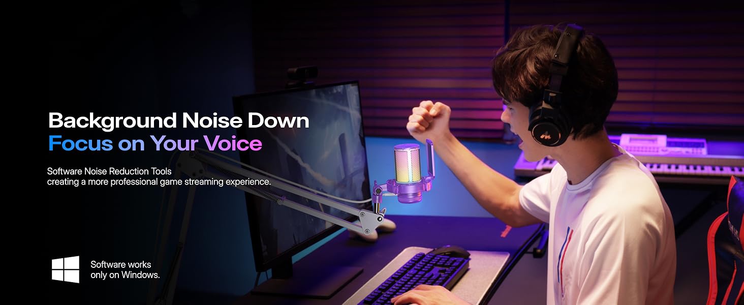 usb gaming microphone purple