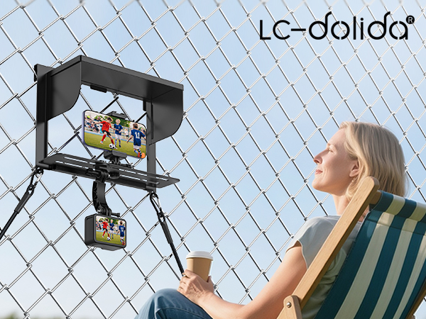 LC-dolida 2-in-1 Fence Mount, Includes Adjustable Sunshade for Outdoor Recording, Compatible