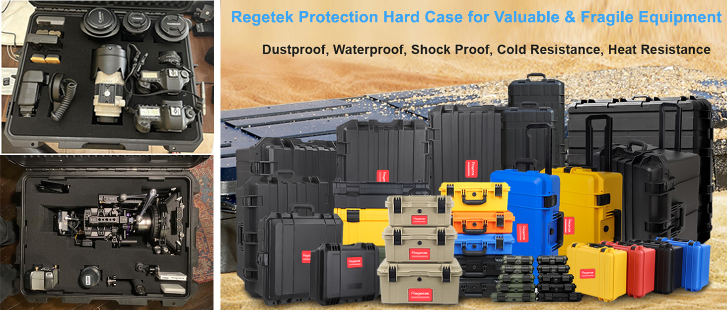 hard case with foam, hard case with wheel, rolling hard case