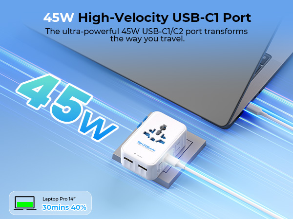 SKRSAN Aura 25W/45W/70W Ultra-Thin Travel Adapter