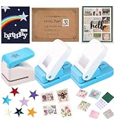 3 Pcs Paper Punch | Star Square Stamp Punches | 1x0.8 inch Postage Stamp Shape 1.4 inch Star & 1"...