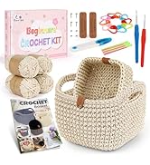 27PCS Crochet Basket Kit for Beginners (L&S), Complete Crocheting Basket for Storage, Knitting St...