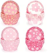 SKIDEC Standard Cupcake Liners 400 Count Floral Paper Baking Cups Disposable Cupcake Wrappers for...