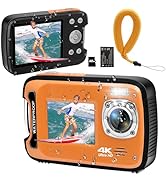 YEEIN Underwater Camera 4K 48MP Autofocus Selfie Dual Screen Waterproof with Floating Strap and 3...