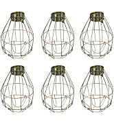 6pcs Vintage Metal Bulb Guard Cage Lampshade Light Cage Adjustable Industrial Clamp Hanging Indus...