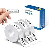 FLEXYVA Genuine P24 Label Maker Tape, 14x40mm, 3 Rolls, White | Crisp & Clear Printing, Strong Ad...