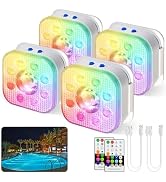 HL Pool Lights,Rechargeable Submersible LED Lights with Remote,Waterproof Magnetic Floating Light...