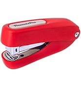 Aria-Plus Half-Strip Mini Compact Stapler with Standard Staples for School, Office, Travel (Red)