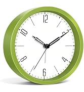 Noubnea Silent Analog Loud Alarm Clock for Bedrooms, 4.5" Battery Operated Alarm Clock with Moder...
