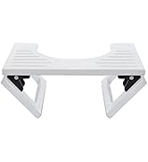 AmazerBath 7 Inch Bamboo Toilet Stool Collapsible Toilet Poop Stool for Bathroom, Men, Women - White