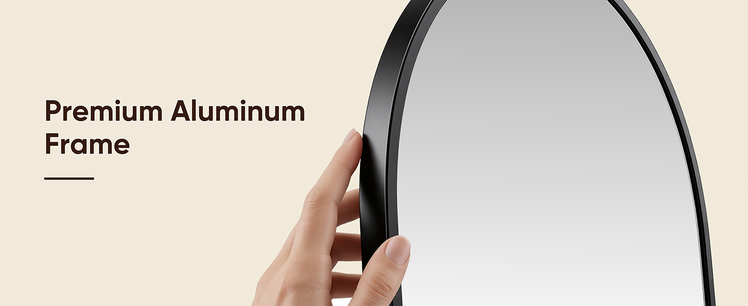 Arched Full Length Standing Leaning Mirror Body Aluminum Alloy Thin Frame Suitable Bedroom Cloakroom