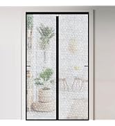 CHIYUNS Magnetic Thermal Insulated Door Curtain 32 x 80 inch, Transparent Door Cover, Keep Warm i...