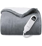 Bedsure Heated Blanket Electric Throw - Soft Flannel Electric Blanket, Heating Blanket with 4 Tim...