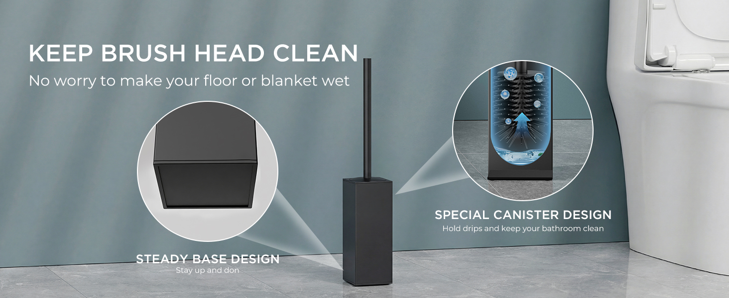 stainless steel toilet brush and holder set