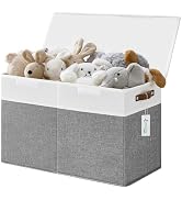 Bagnizer Large Toy Storage Box with Lids, Collapsible Sturdy Baby Storage Organizer Chest Bin Bas...