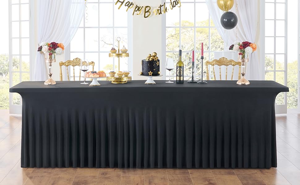 black spandex tablecloths fitted table cover for 8 foot rectangle tables