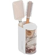 FABROK 3-Layer Clear Hair Accessories Organizer with Hair Brushes Holder, Rotatable Small Jewelry...