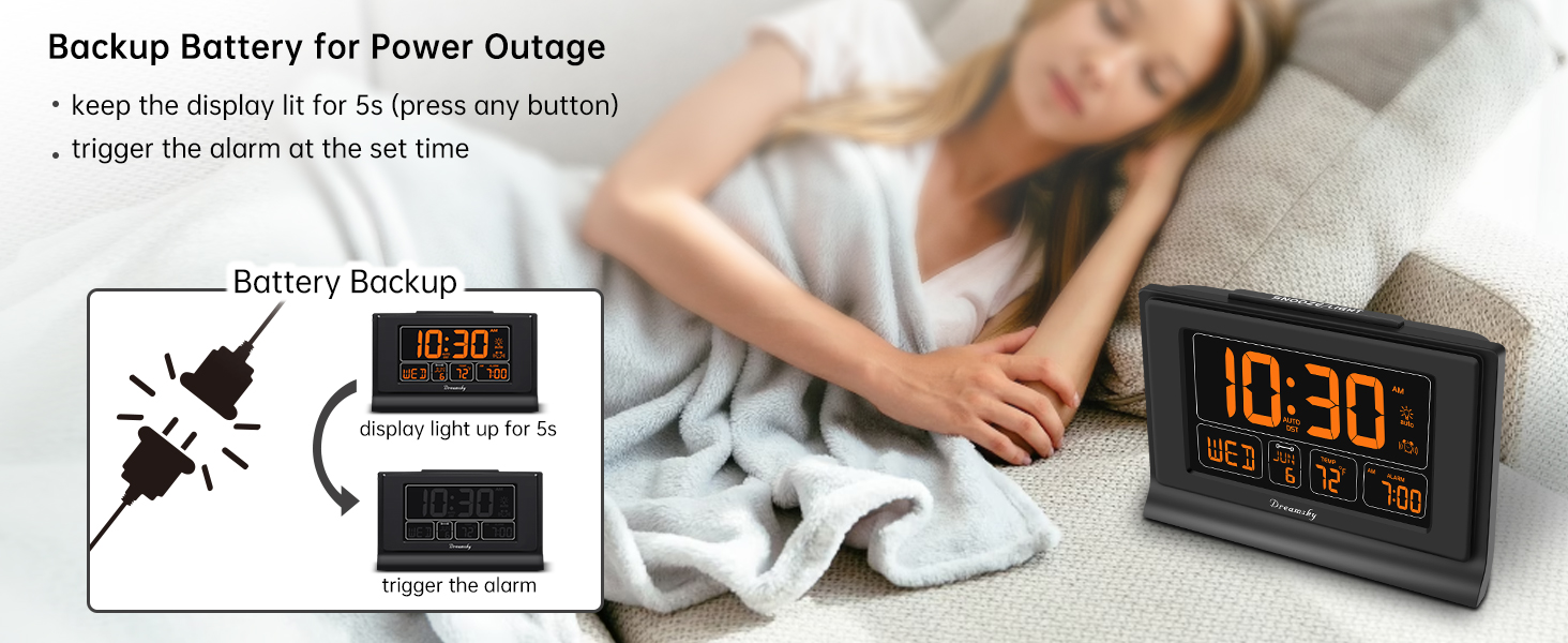 battery backup alarm clock