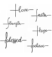6 PCS Words Love Faith Hope Believe Blessed Strength Die-Cuts Set Metal Cutting Dies for DIY Scra...