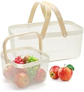 ZEAYEA 2 Pack Harvest Basket with Handle, Garden Baskets for Gathering Vegetables, Multi-function...