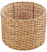 Aspen Creative 31602, Drum Spider Lamp Shade, Natural Banana Leaf, 12" Top x 12" Bottom x 9" Slan...