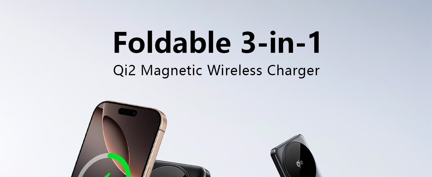 Foldable Magnetic 3 in 1 Wireless Charger
