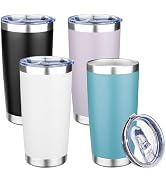 20oz Tumbler with Lid Double Wall Vacuum Insulated Travel Coffee Mug Stainless Steel Thermal Cup ...