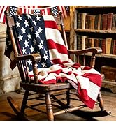 JarThenaAMCS Patriotic Knit Blanket American Flag Throw Blanket Red Blue Classic 4th of July Soft...