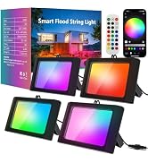 ALFELE LED Flood Light Outdoor, 36W RGBW Outdoor Flood Lights Color Changing Landscape Lighting w...