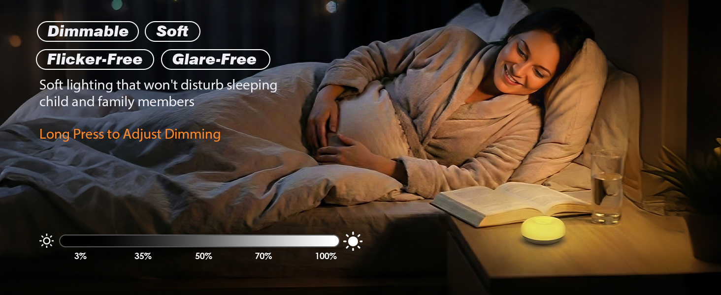 soft lighting that won't disturb sleeping baby and husband