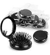 Mini Hair Brush for Purse, 50 Pack Pocket Hair Brush with Mirror for Girls, Small Portable Mirror...