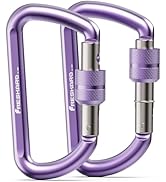 FresKaro 12kn D-Ring Carabiner Clip with Screw-Lock - Versatile Keychain Clip and Small Keychain,...