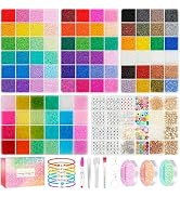 2mm Tiny Glass Seed Beads for Bracelets, 96 Colors 60000pcs Small Glass Beads Waist Beads Craft f...