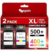 wegain High-Yield PG-245XL CL-246XL Ink Cartridge Combo Pack Compatible for Canon 245 246 XL Work...