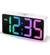 DreamSky Small Digital Alarm Clock for Bedroom, RGB Desk Clock for Kid Girl | Electric Clock with...